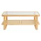 45-Inch Rectangle Rattan Coffee Table with Tempered Glass Top and One Open Storage Shelf